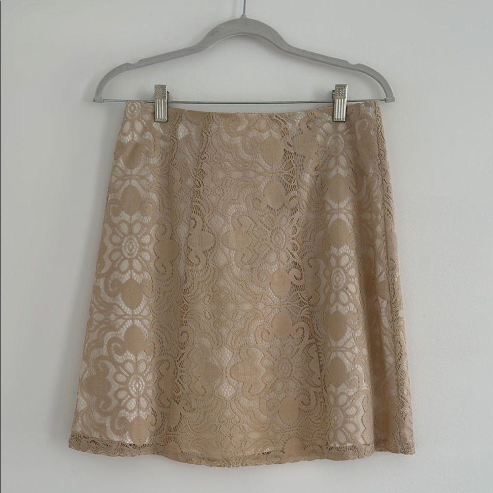 New York & Company Tan Mini A-Line Skirt